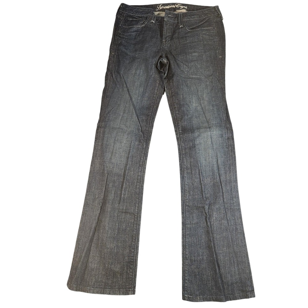 Vintage‎ Y2K American Eagle Jeans Womens 8 Dark Wash AE77 Bootcut Stretch